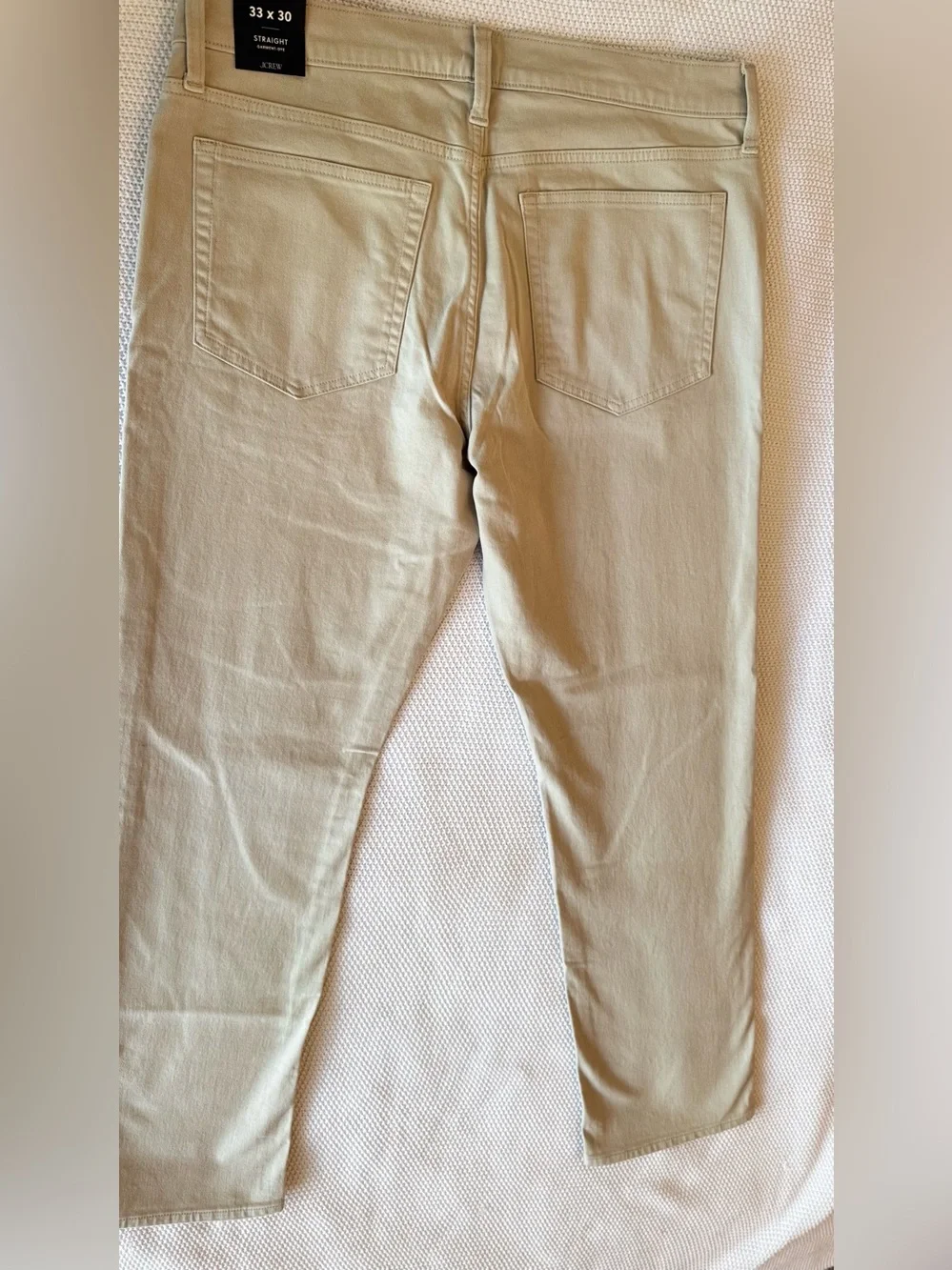 J. CREW Garment Dye Straight Jeans in Light Cream